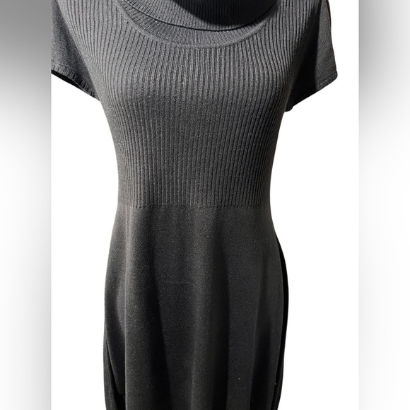 Calvin Klein Black Knit Cowl Neck Sweater Dress, size L - Picture 6 of 11